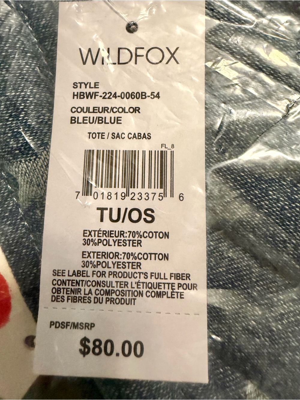 Wildfox Denim Blue Star Quilted Tote - Picture 3 of 8